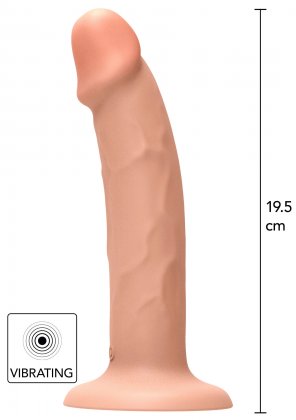 Beige Harness Dong Vibrating Silicone 19.5 cm