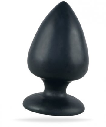 Svart analplugg med en klassisk form. Tillverkad av mjuk och högkvalitativ silikon. Extra bred anaplugg. Sugkopp i botten.