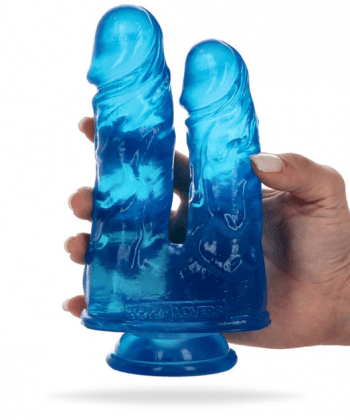 Caino and Abele Double Dildo - Jelly Blue