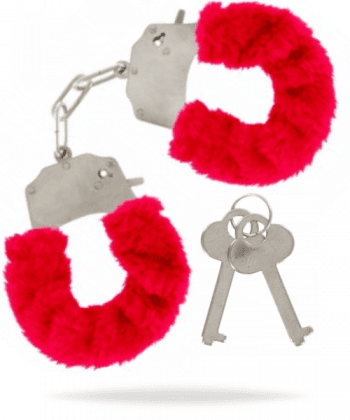 Furry Fun Cuffs Red röda handklovar