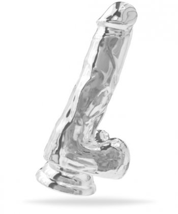 Get Real Clear Dildo w. Balls 6 inch