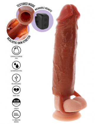 Hydrated Skin Penis Silicone Sleeve Vibrating 20 cm