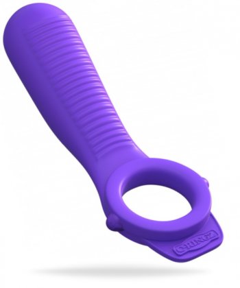 Lila vibrerande penisring med en lång topp som stimulerar din partner. Helt vattentät och tillverkad av supermjuk silikon.