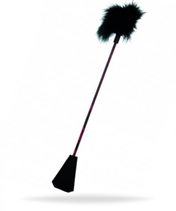 Sexig piska och fjäder i ett med ett långt handtag. Tillverkad av högkvalitativa material med en vacker design.