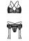 Daring 4PC Heart Garter Lingerie Set