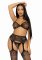 Lace Bra, String and Garter Belt Stockings