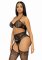 Lace Bra, String and Garter Belt Stockings
