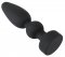 Svart analplugg tillverkad av högkvalitativ silikon. Mjuk och len form med en gradvist ökande form och en utfyllande kula.