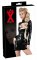 Kort, svart klänning med långa ärmar och en sexig cut-out över brösten. Dragkedja på baksidan. Tight passform. Skön latex.