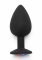 Svart analplugg med en flerfärgad kristall i botten. Tillverkad av supermjuk silikon och har en klassisk form. För nybörjare.