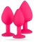 Silicone Butt Plug with Diamond Pink