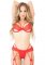 Unlined Bra Set With Garter Röd