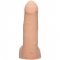 Beige strap-on dildo tillverkad av realistisk material. Enkel att använda. Verklighetstrogna detaljer. Handgjord dildo.