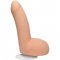 Beige strap-on dildo tillverkad av realistisk material. Enkel att använda. Verklighetstrogna detaljer. Handgjord dildo.