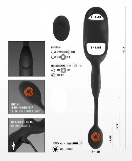 Cock Ring With RC Butt Plug