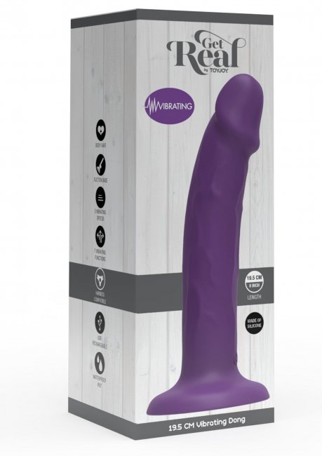 Purple Harness Dong Vibrating Silicone 19.5 cm