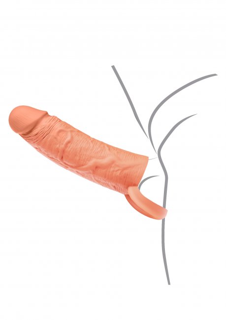 Penis Sleeve Liquid Silicone Ring 18 cm Beige