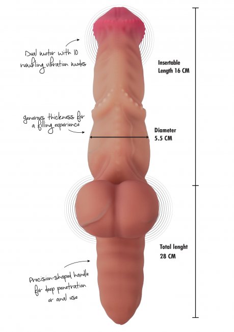 Mutant Rumbler Vibrating Dildo Liquid Silicone