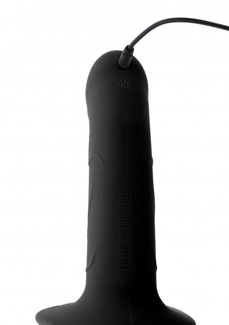 Hollow Penis Strapon Vibrating Silicone 20 cm Black