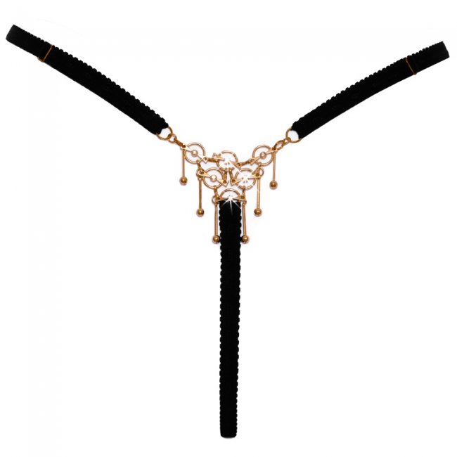 Seductive Crotchless Rhinestone String