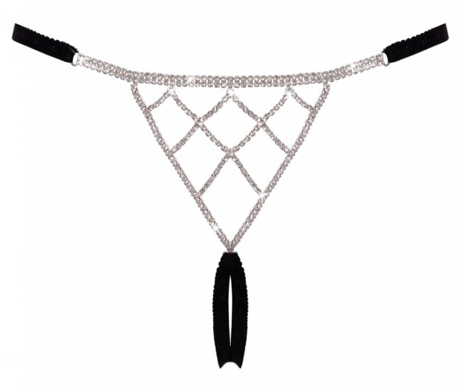 Seductive Crotchless Rhinestone String