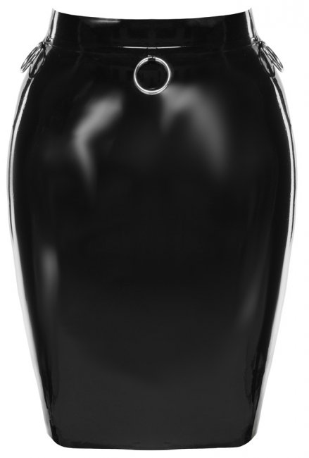 Latex High Waist Skirt with Triple O-Rings
