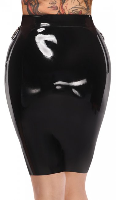 Latex High Waist Skirt with Triple O-Rings
