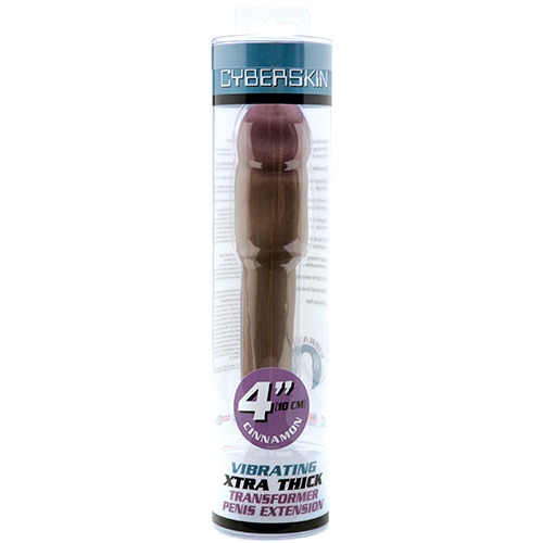 Cyberskin Vibrating 4 Penis Extension - Mjukt och elastiskt vibrerande penisförlängare