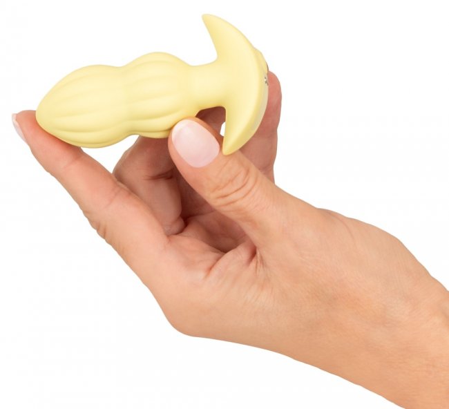 Vibrating Ribbed Mini Butt Plug
