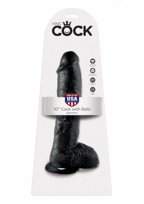 King Cock With Balls Black 25 cm