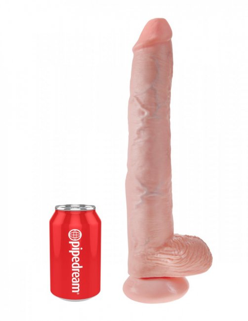 King Cock 14 Inch With Balls - Extra stor realistisk dong med sugpropp