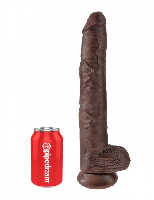 King Cock 14 Inch With Balls - Extra stor realistisk dong med sugpropp