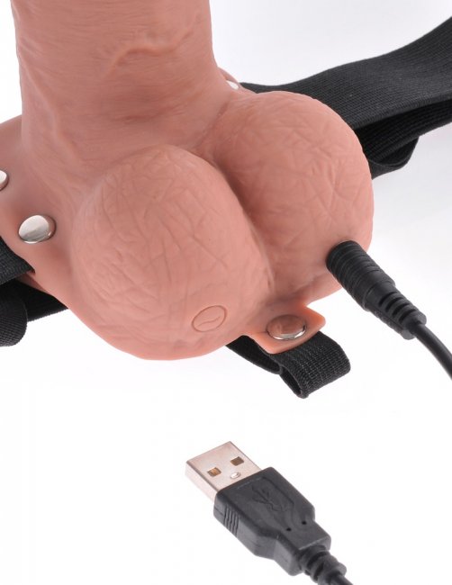 7" Hollow Strap-On with Remote