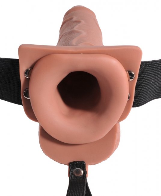 7.5" Hollow Squirting Strap-on with Balls
