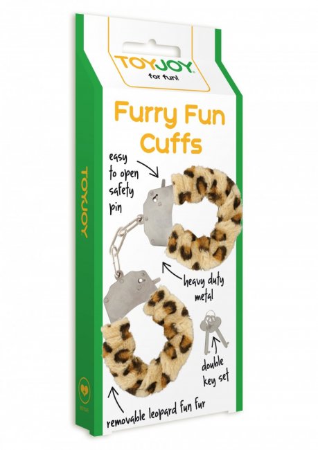 Furry Fun Cuffs Leopard handklovar