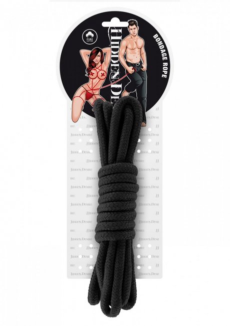 Hidden Desires Bondage Rope 3m Black