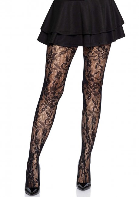 Seamless Floral Lace Pantyhose