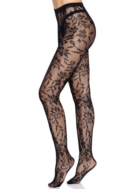 Seamless Floral Lace Pantyhose