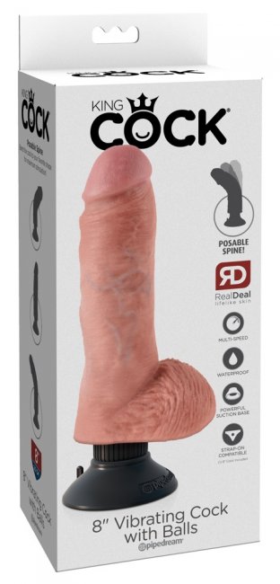 8 Vibrating Cock with Balls