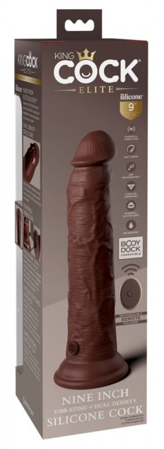 9 Vibrating + Dual Density Silicone Cock with Remote