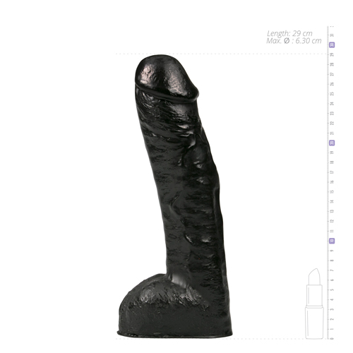 All Black Realistic Dildo 29 cm