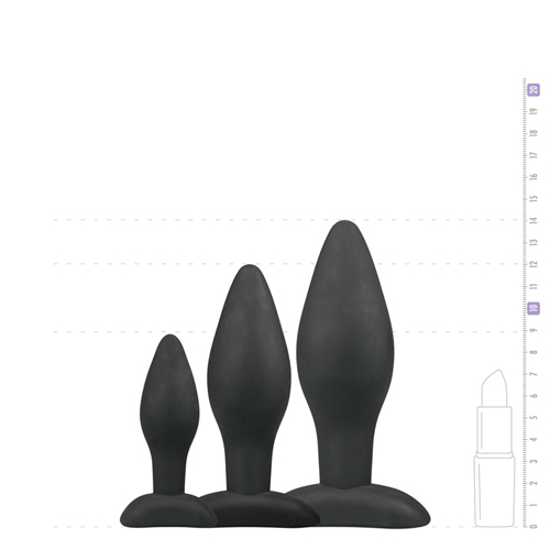 Black Silicone Buttplug Set