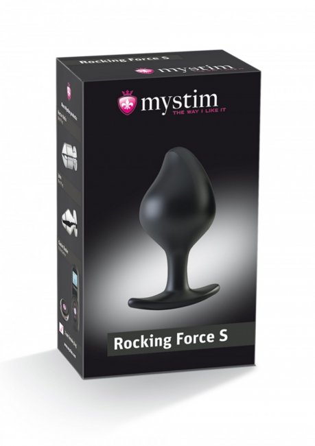 Svart prostatastimulator med e-stim funktioner. Flexibel form och en lätt böjd design möjliggör en enkel prostatastimulans.