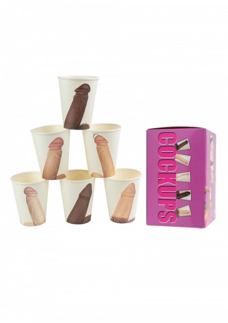 6 roliga pappers muggar med två penisar på utsidan vilket ger dig en rolig upplevelse på festerna. Klarar upp till 300 ml var