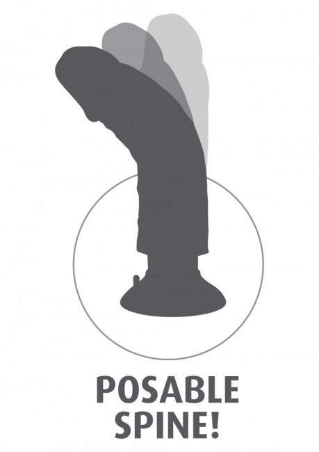 Beige dildo tillverkad av PVC. Realistisk design och detaljer. Avtagbar sugkopp, multispeed vibrationer, helt vattentät.