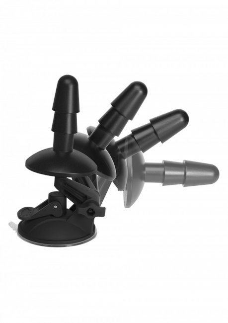 Svart stark sugkopp som är kompatibel med alla vac-u-lock dildos. Kan justeras i båda längs och böj. Högkvalitativt material.