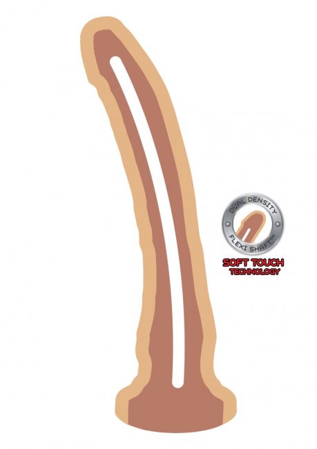 Realistisk dildo tillverkad av högkvalitativ och skön TPE. Stark sugkopp i basen. Flexibelt skaft och realistisk design.