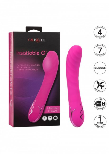 Uppladdningsbar vibrator tillverkad av supermjuk silikon. 7 vibrationer och 4 uppblås hastigheter. Stark motor.