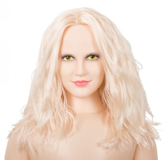 Hot Lucy Lifesize Love Doll - Blond härlig uppblåsbar sexdocka med vibrator