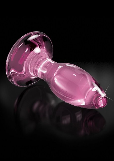 Rosa analplugg tillverkad av högkvalitativ och temperaturkänsligt glas. Handblåsta med ett öga för detaljer. Klassisk form.